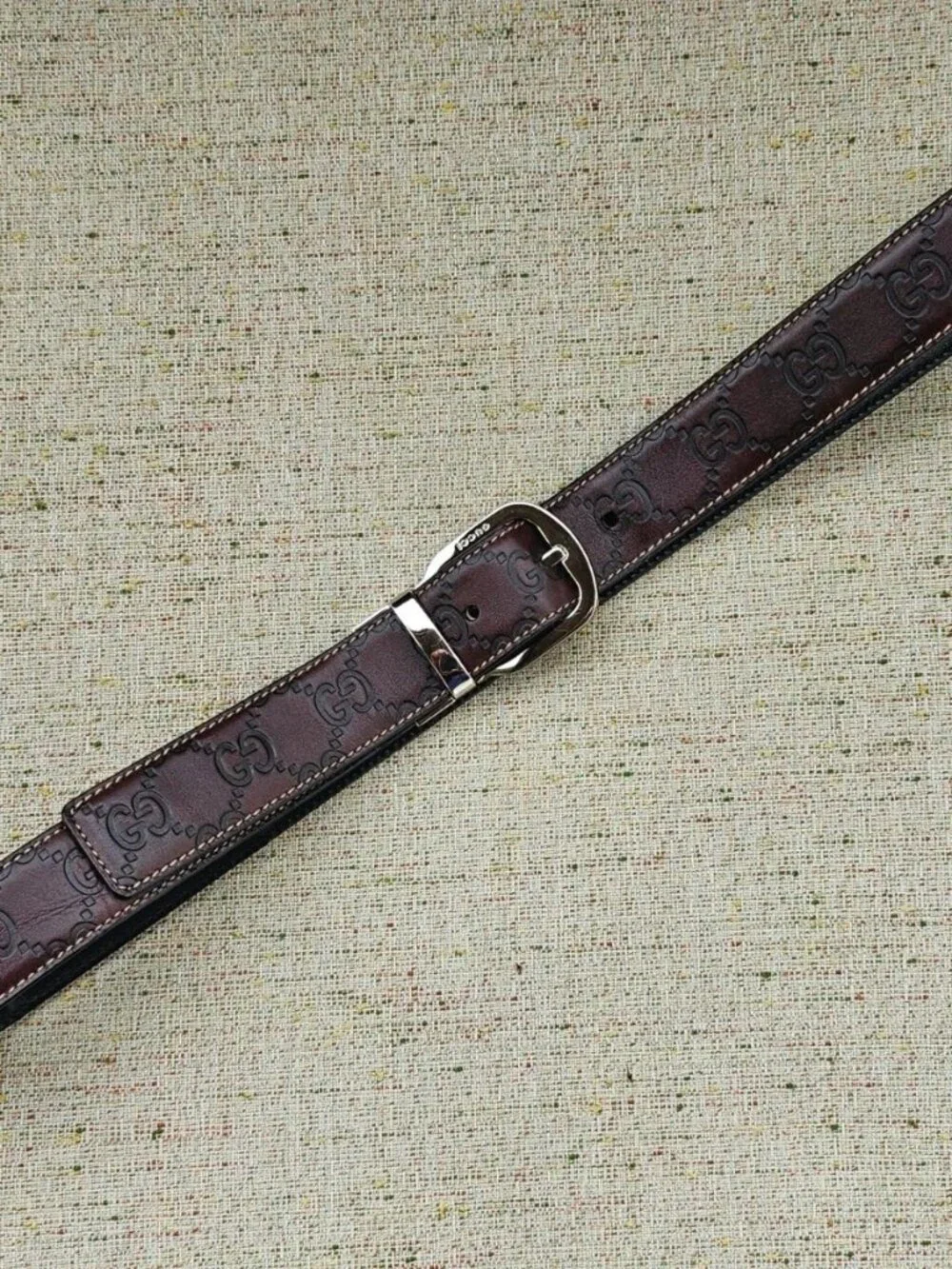 Vintage Gucci Belt Reversible Brown/Black Genuine Leather Pin Buckle Made Italy